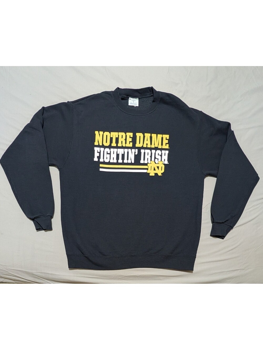 Vintage Champion Eco Notre Dame Fightin' Irish Crewneck Sweatshirt Navy XL